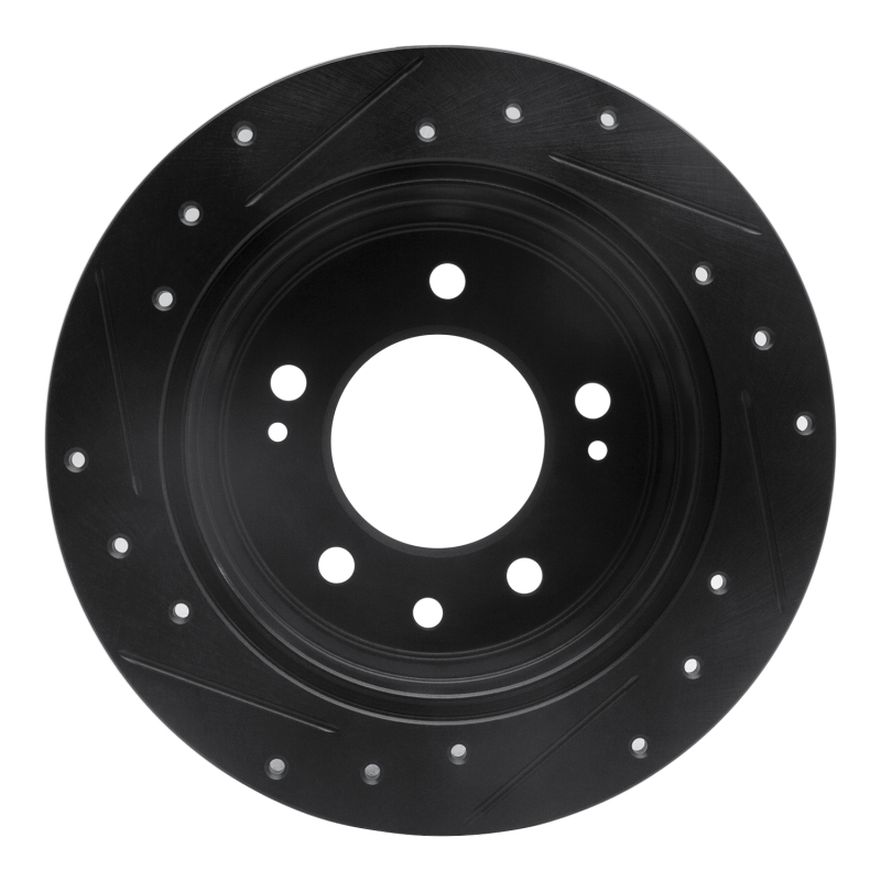 Hyundai Tucson Brake Rotor (1) - Rear Right - R1 Concepts - Drilled & Slotted - Black - `09-`16